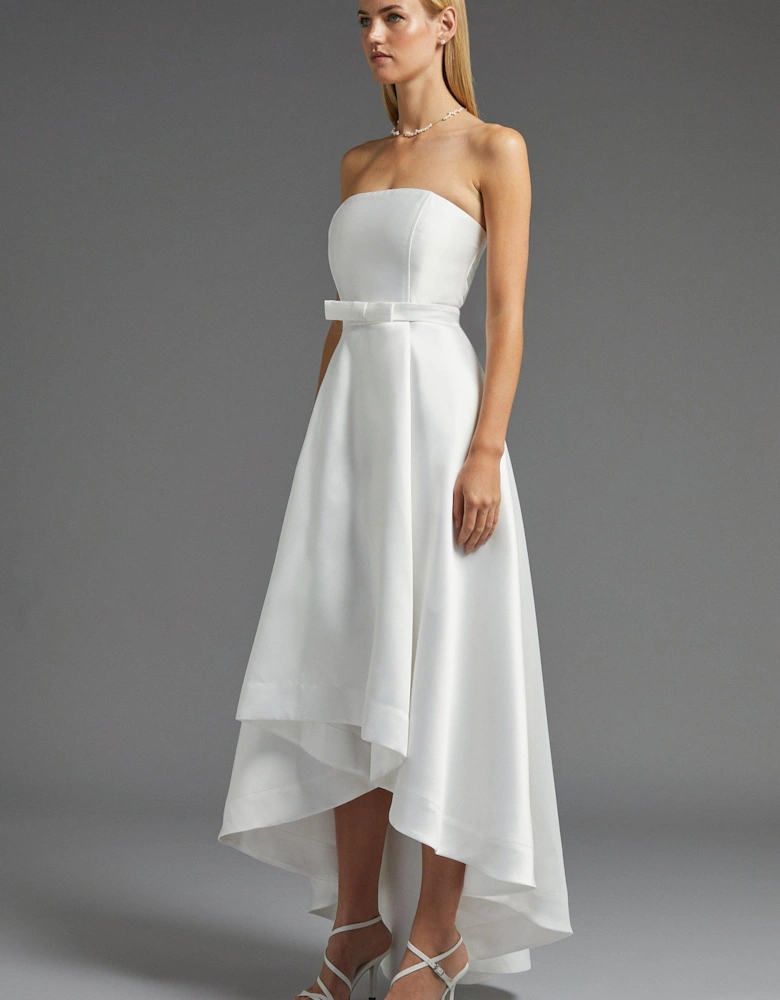 Bandeau Structured High Low Maxi Dress