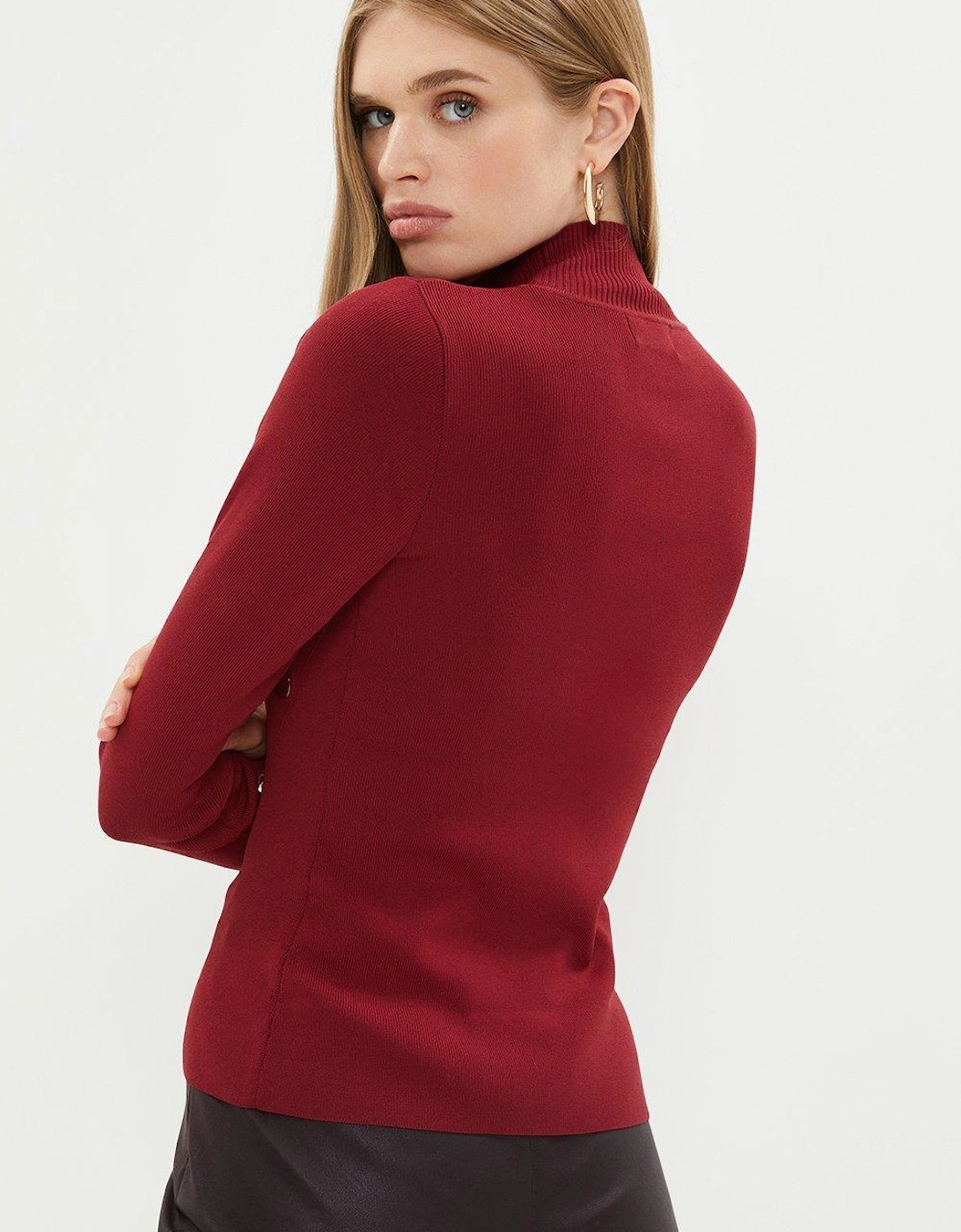 Wrap Front Asymmetric Knitted Jumper