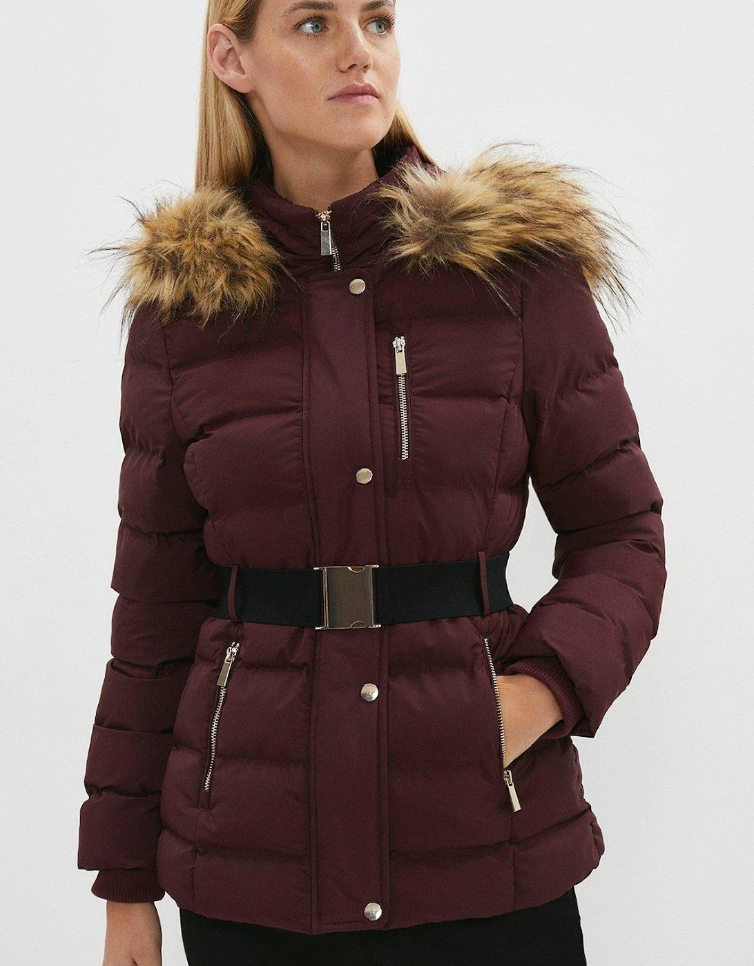 Faux Fur Hooded Puffer Jacket, 5 of 4