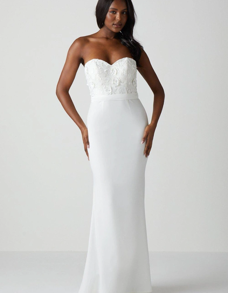 Sweetheart Neck Embellished Fishtail Bridal Dress