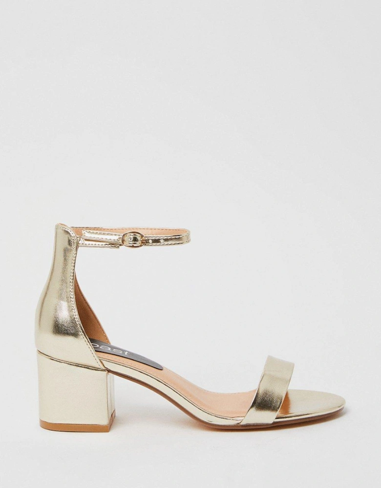 Thelma Ankle Strap Medium Block Heeled Sandals