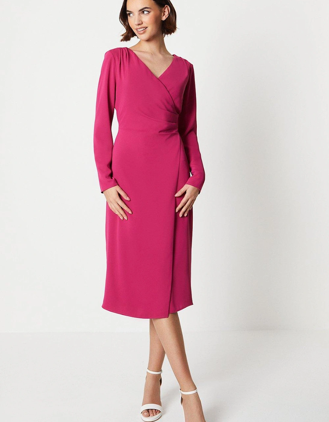 Long Sleeve Wrap Pencil Dress, 5 of 4