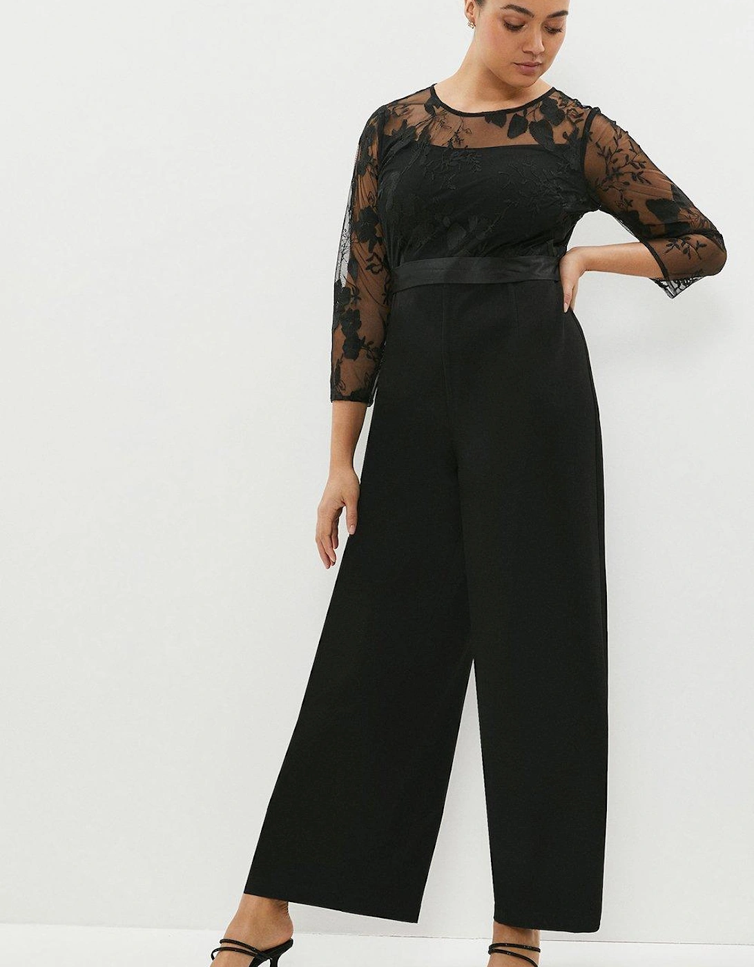 Plus Size Premium Embroidered Wide Leg Jumpsuit, 5 of 4