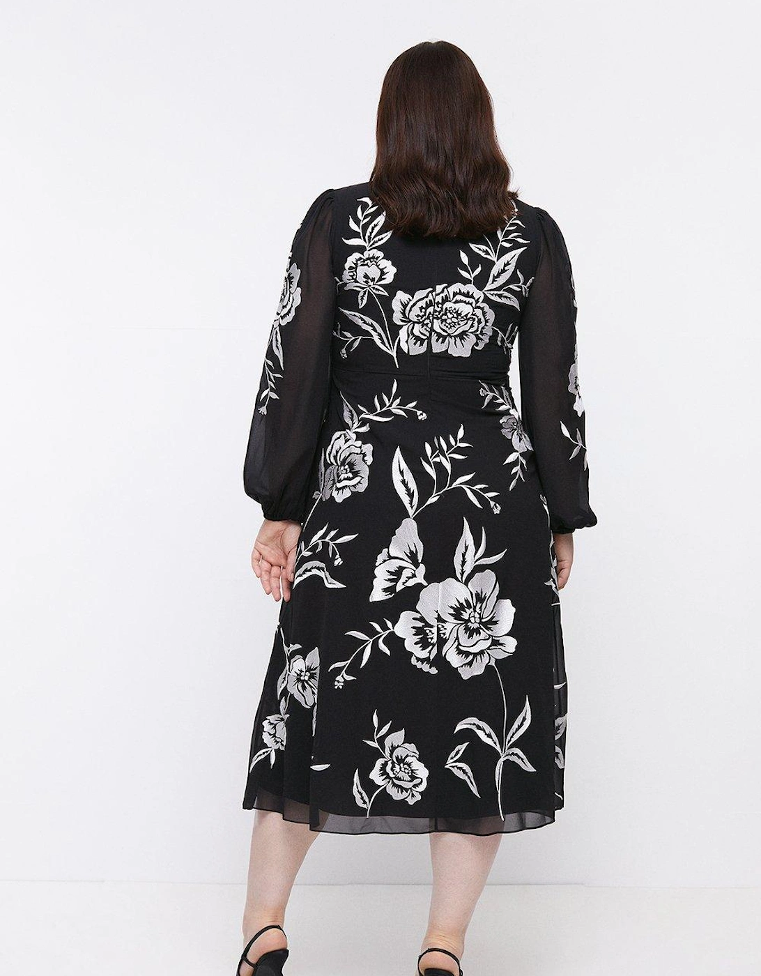 Plus Size Blooming Marigold Embroidered Dress