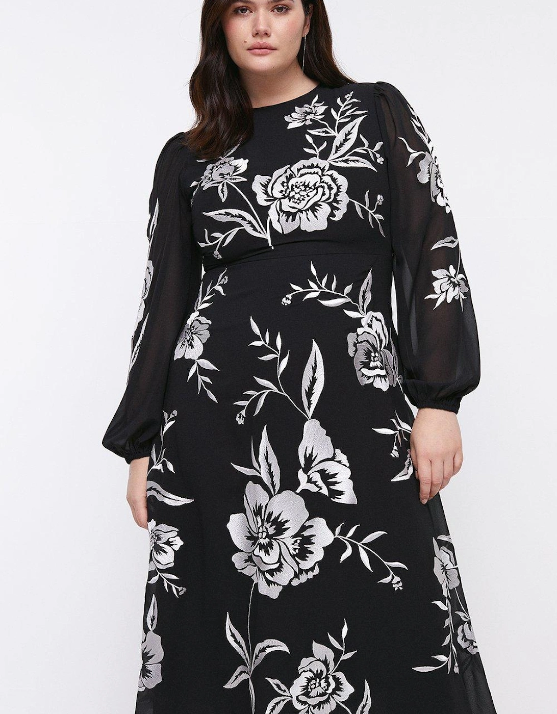 Plus Size Blooming Marigold Embroidered Dress, 5 of 4