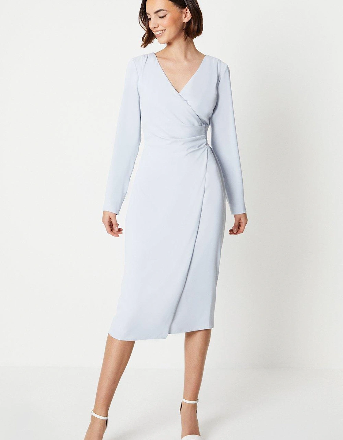 Long Sleeve Wrap Pencil Dress, 5 of 4