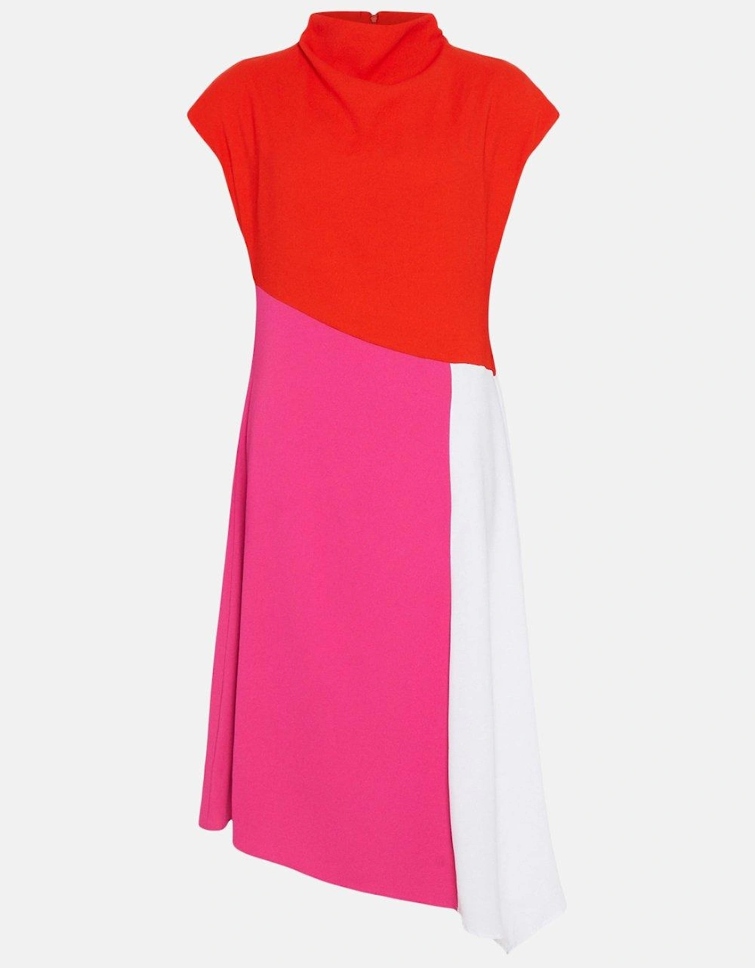 Colour Block Cowl Midi Dress
