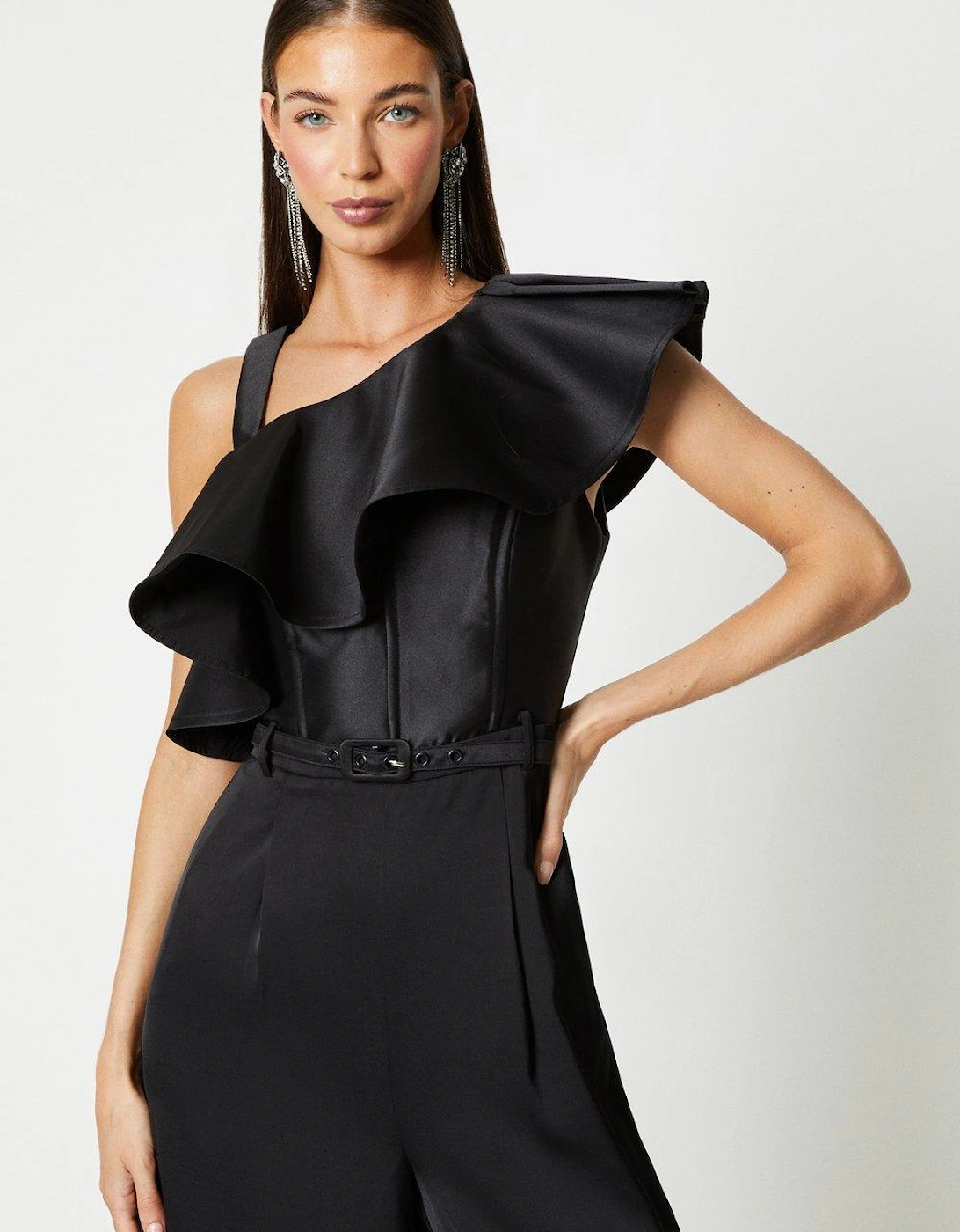 Ruffle One Shoulder Jumpsuit