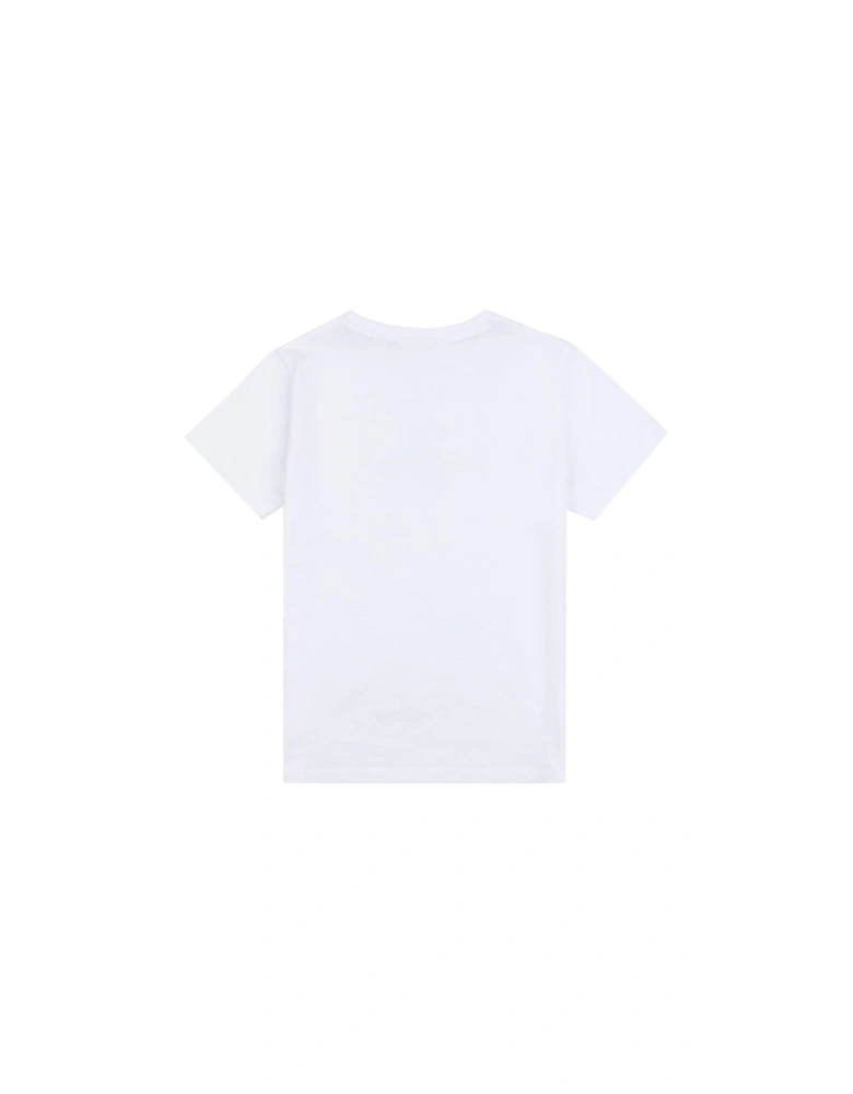 Girls Diamante Regular Short Sleeve T-shirt - Bright White