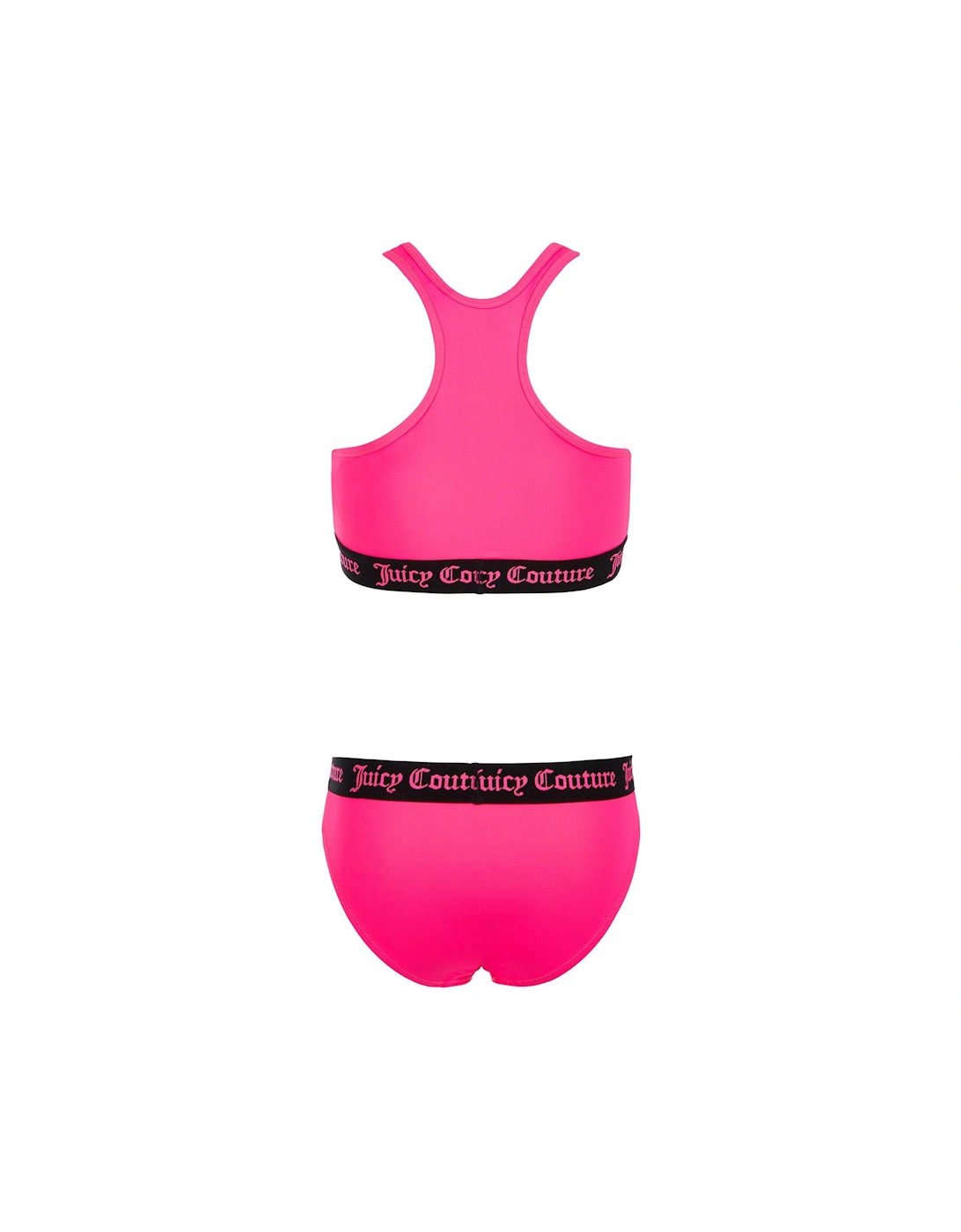 Girls Logo Elastic Swimset - Bright Pink