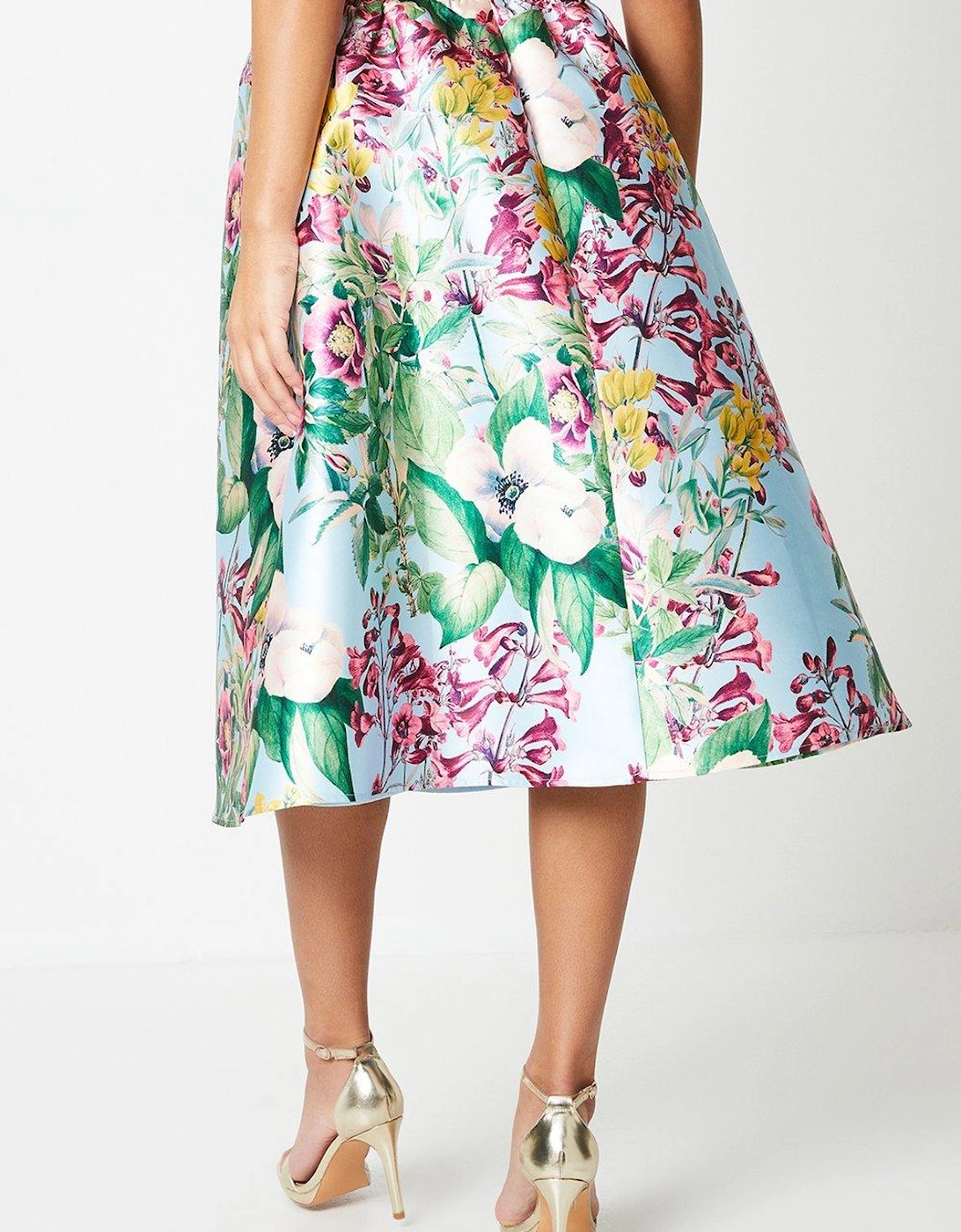 Floral Print Full Midi Skirt