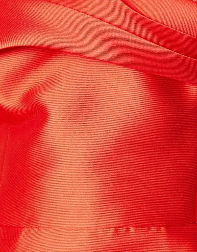 Pleat Detail Midi Dress