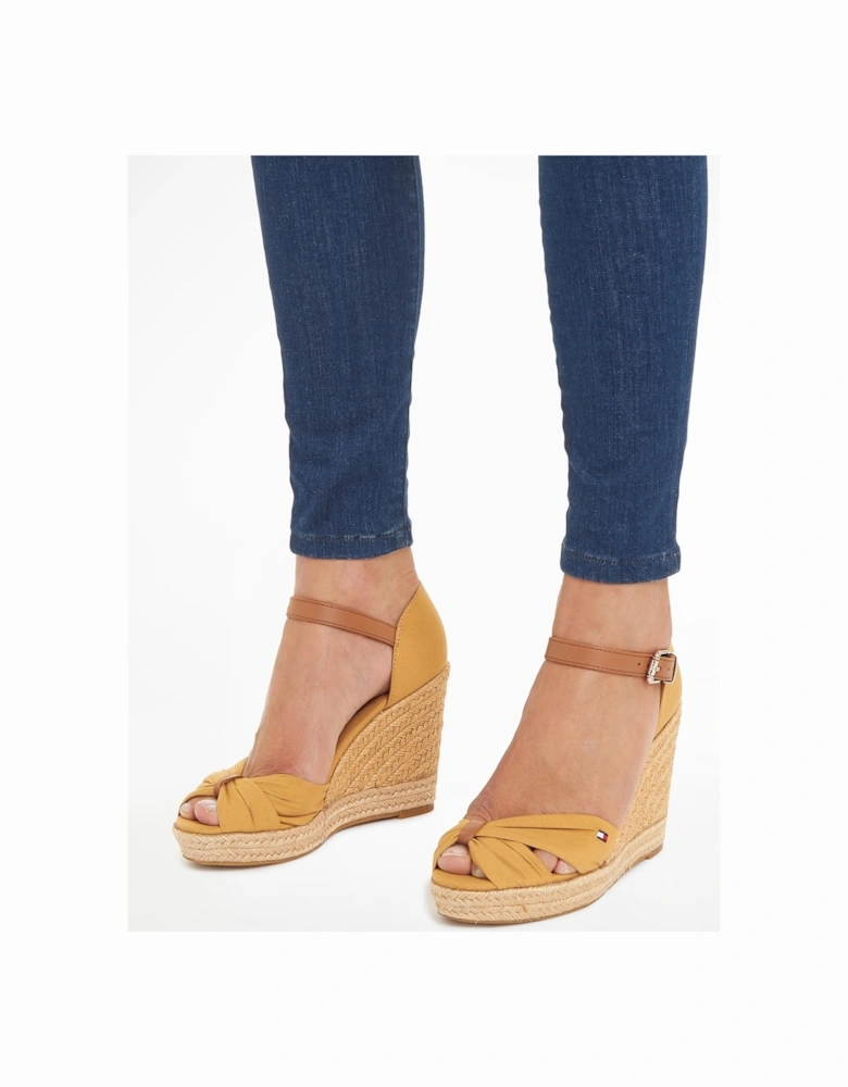 Basic Open Toe Womens High Wedge Espadrilles