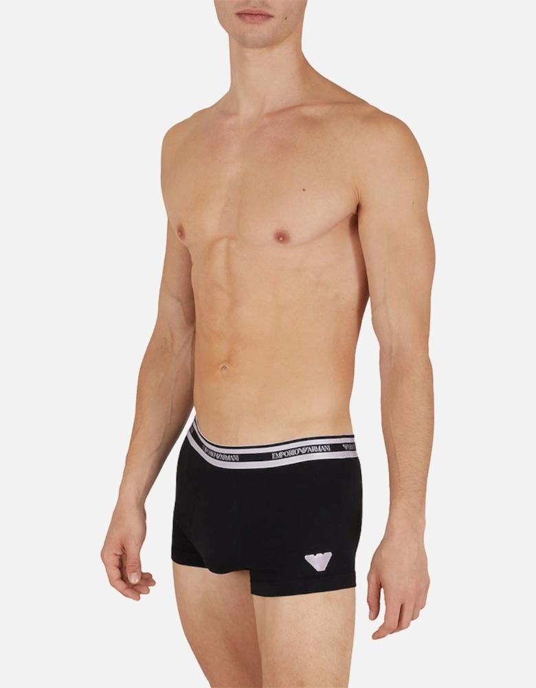 Shiny Logo Boxer Trunk, Black