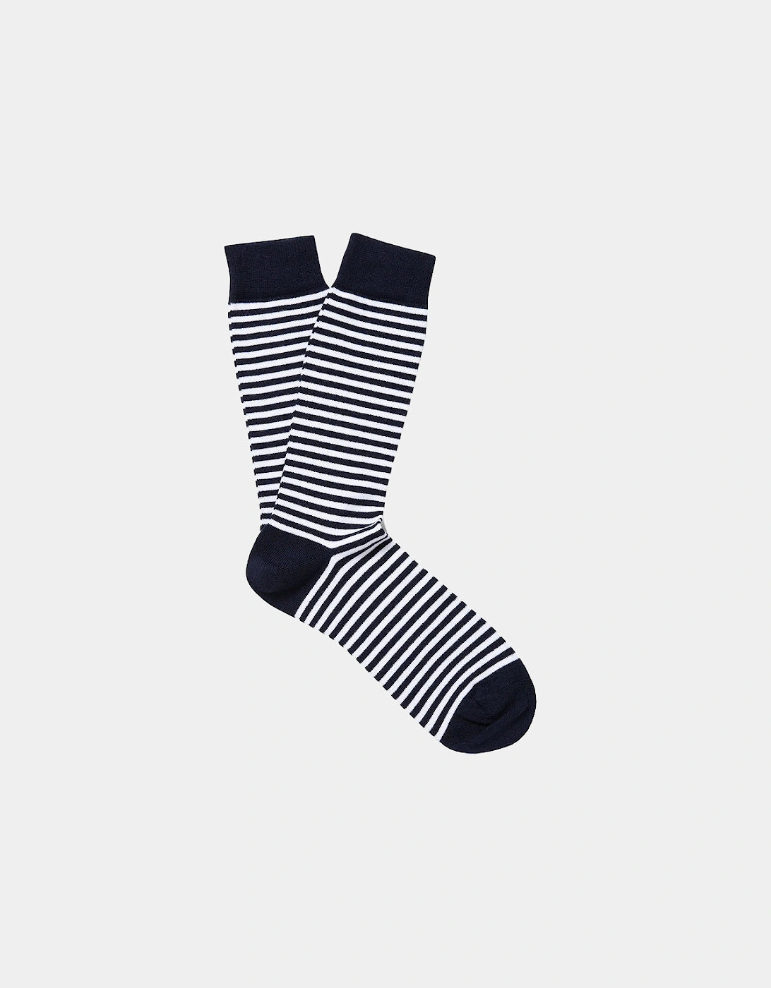 Cotton Socks - White/Navy, 3 of 2