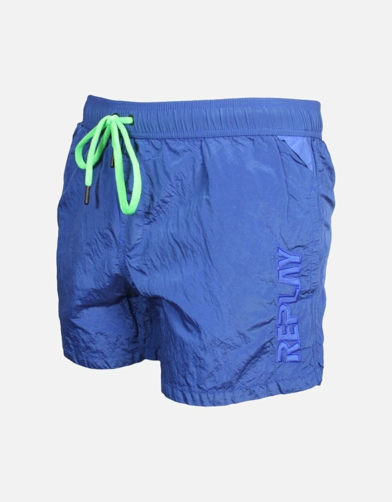 Luxe Side Tonal Logo Swim Shorts, Blue