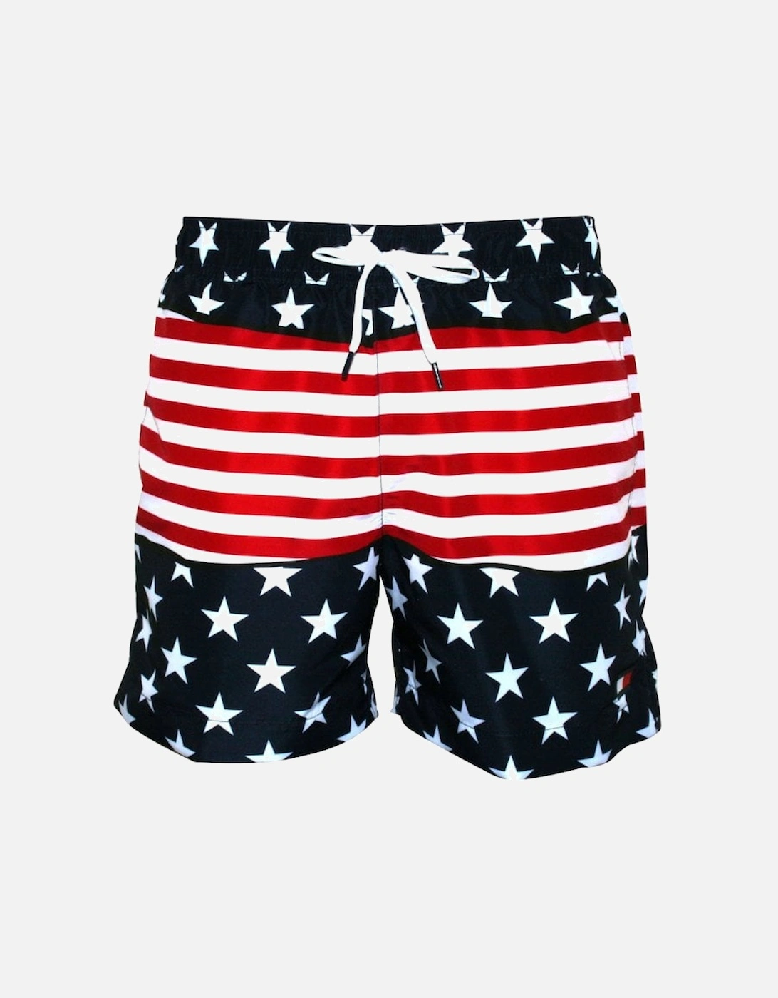 Stars & Stripes Print Swim Shorts, Navy/Red/White, 5 of 4