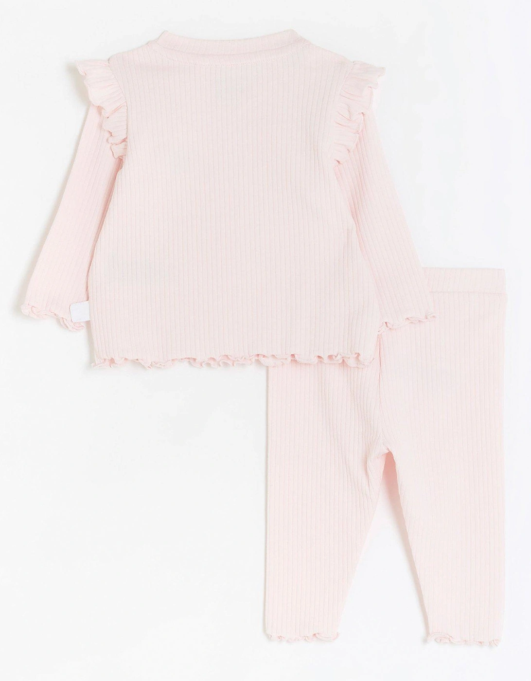 Baby Baby Girls  Frill Ribbed Outfit - Pink