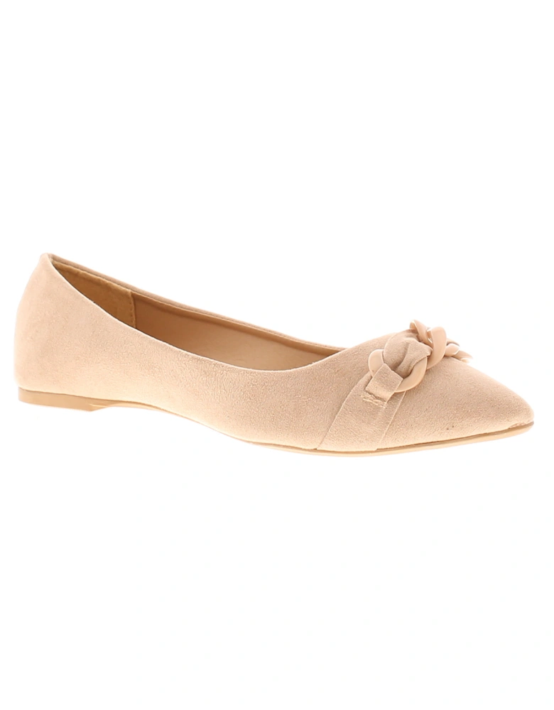 Womens Flat Shoes Linx Slip On nude UK Size