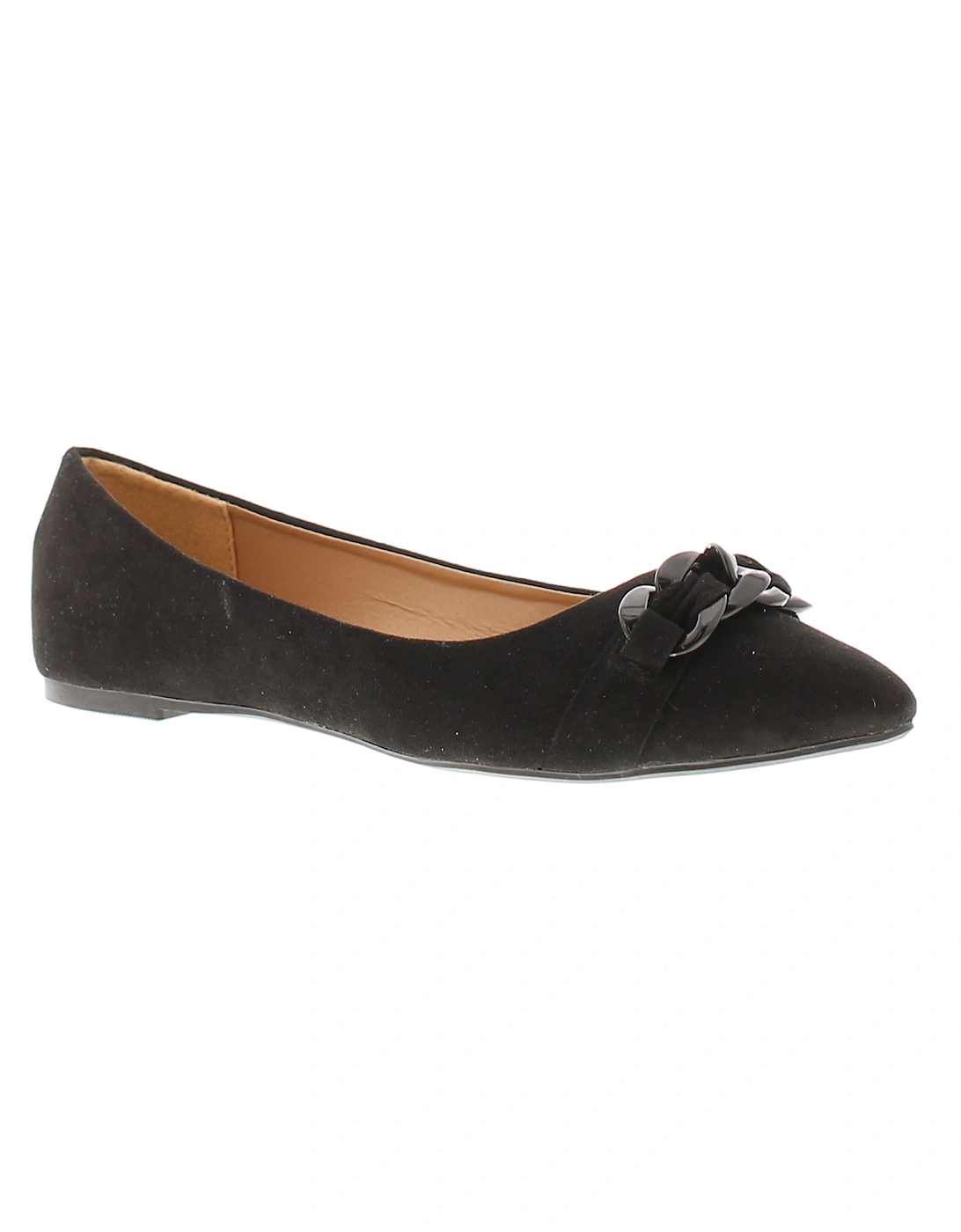 Womens Flat Shoes Ballerina Linx Slip On black UK Size, 6 of 5