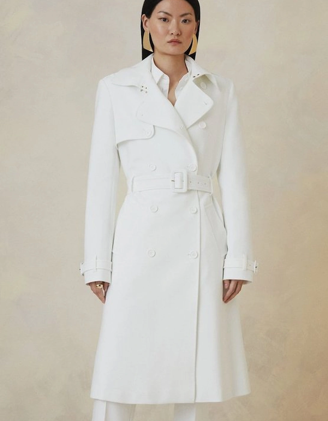 Petite The Founder Compact Stretch Belted Tailored Coat