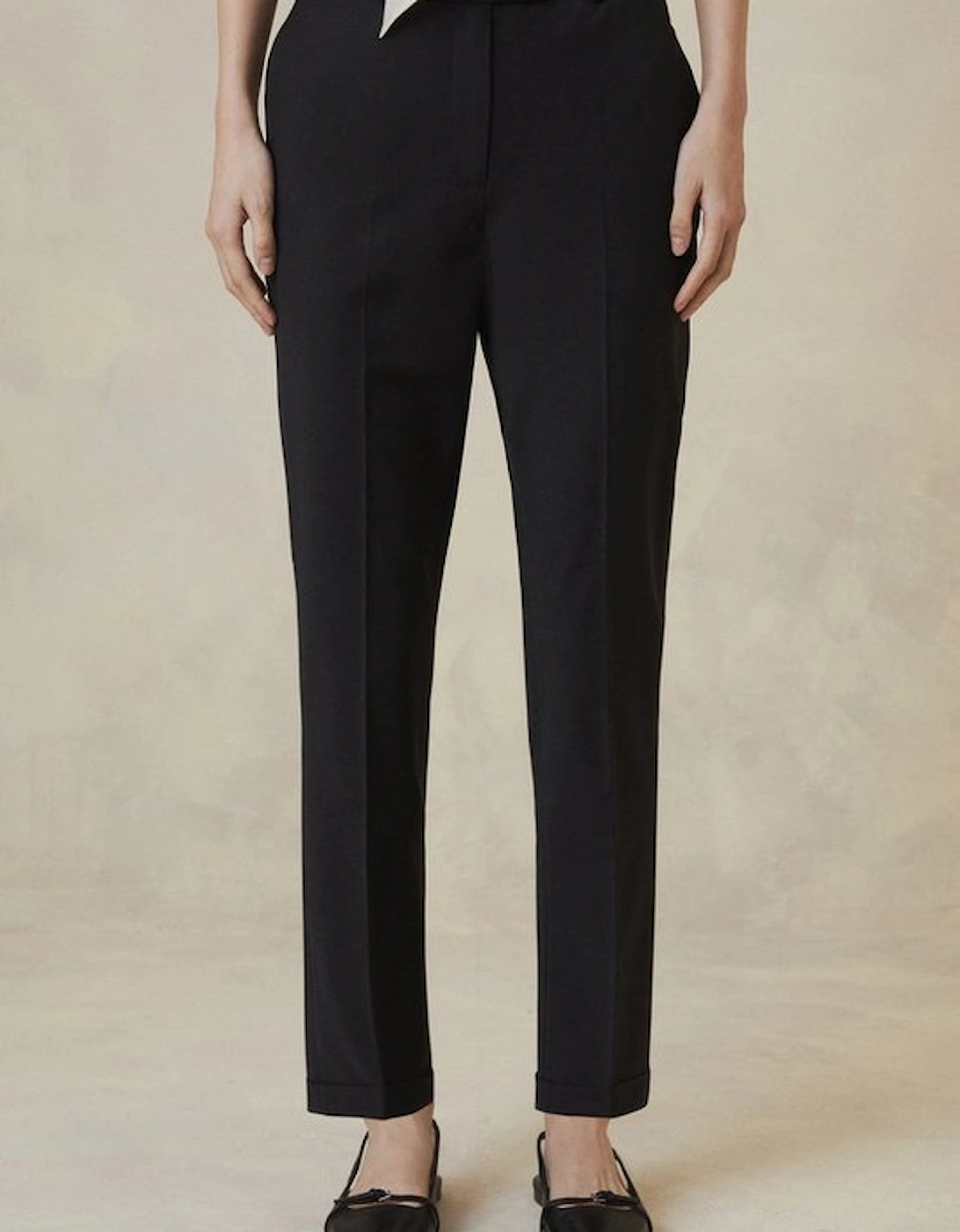The Founder Tailored Wool Blend Straight Trousers