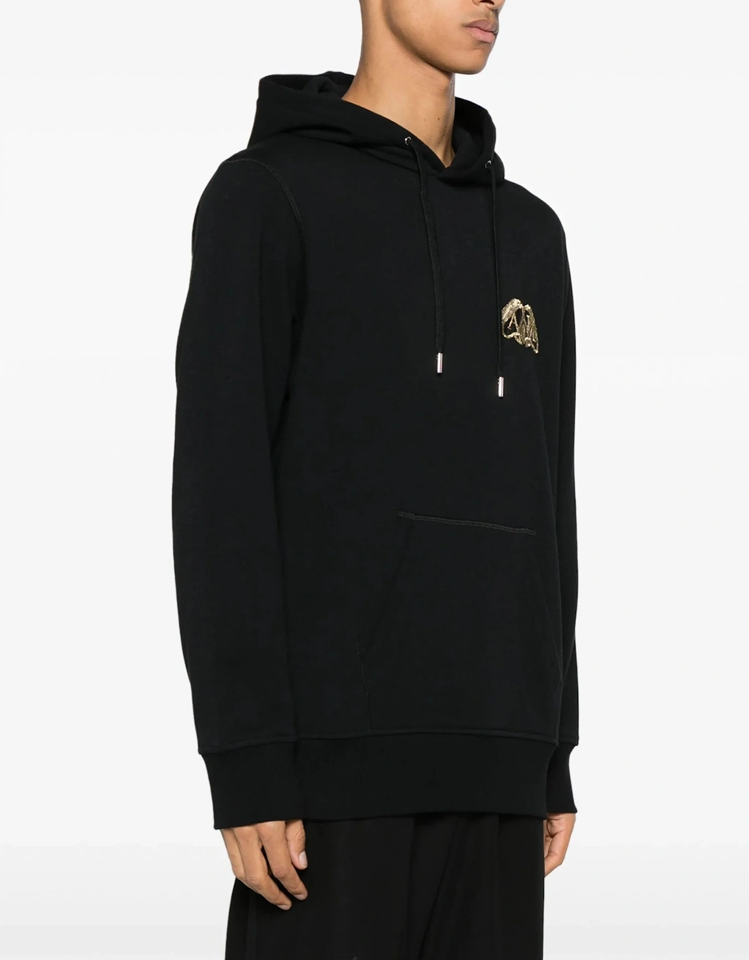 Seal Logo Cotton Hooded Top Black