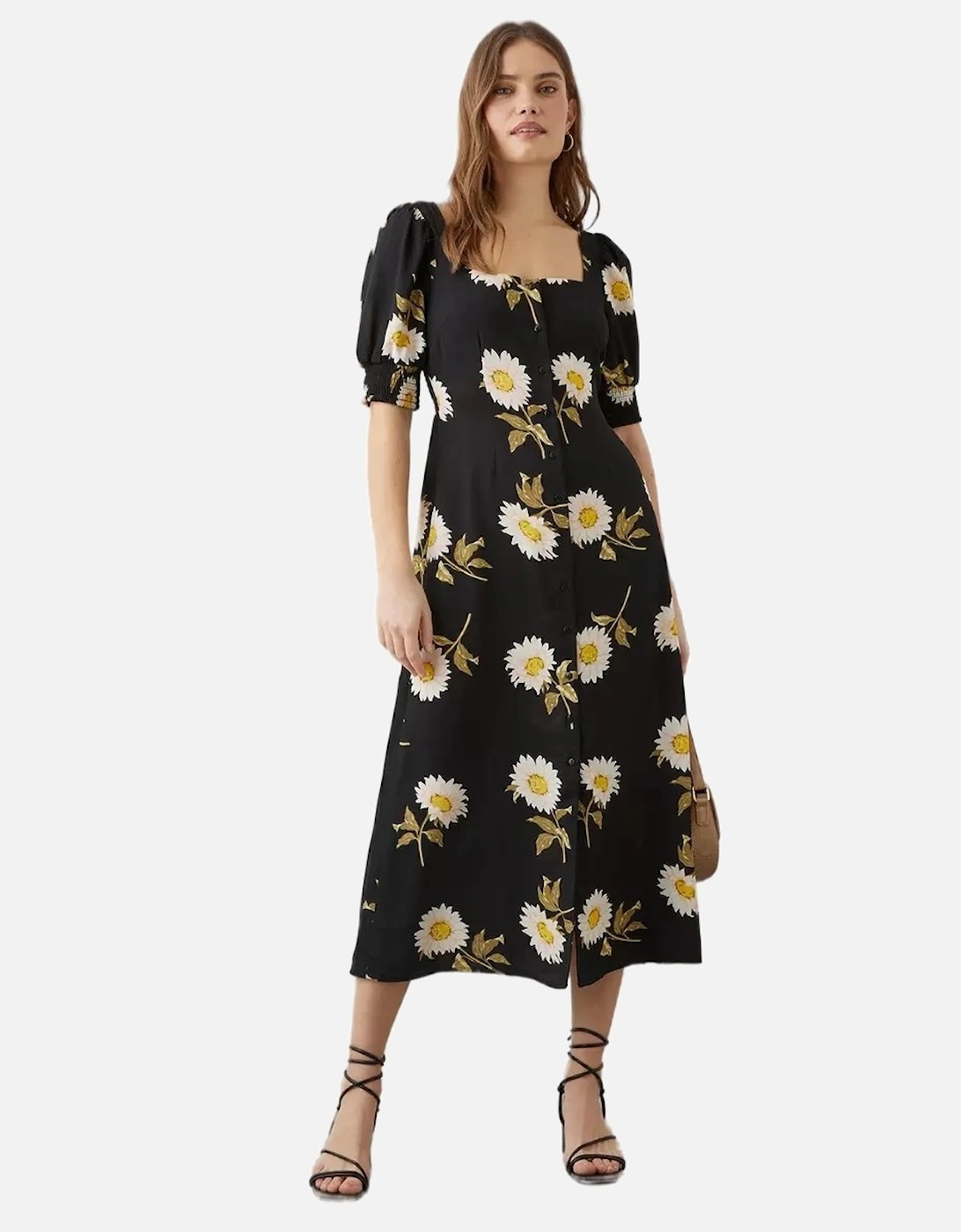 Womens/Ladies Floral Button-Down Midi Dress, 6 of 5