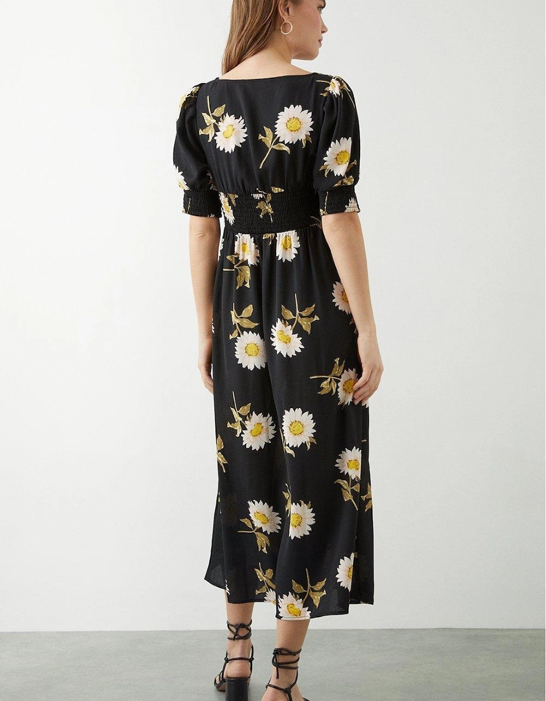 Womens/Ladies Floral Button-Down Midi Dress