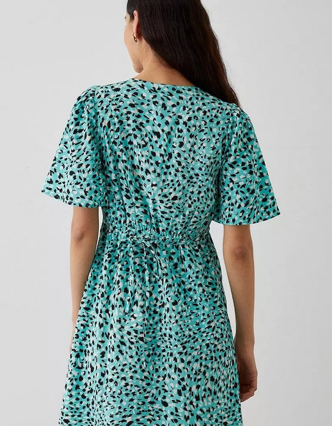 Womens/Ladies Animal Print Flutter Mini Dress