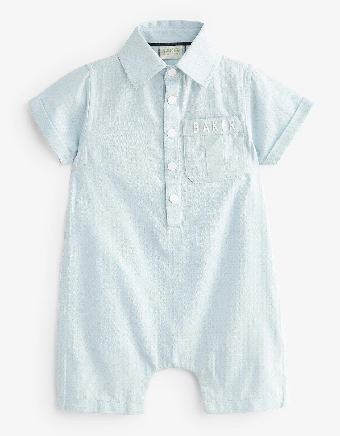 Baby Text Short Romper - Blue, 6 of 5
