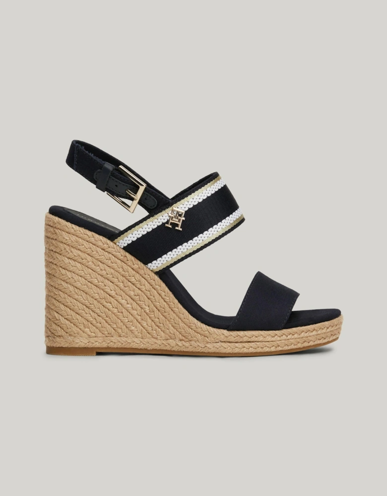 Webbing Womens High Wedge Espadrilles