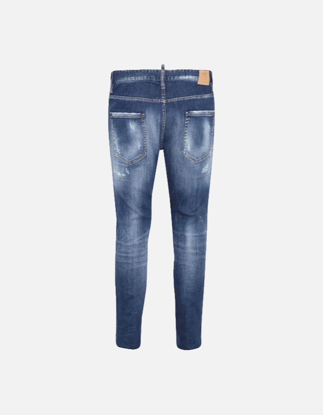 Skater Distressed Faded Ripped Jeans in Blue