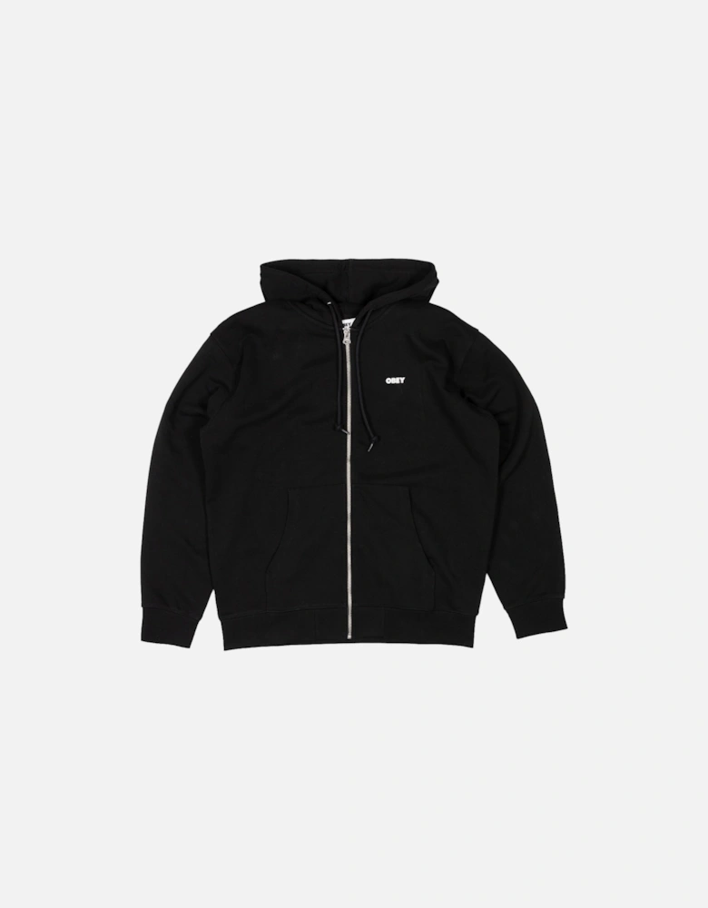 Bold Zip Hooded Sweatshirt - Black