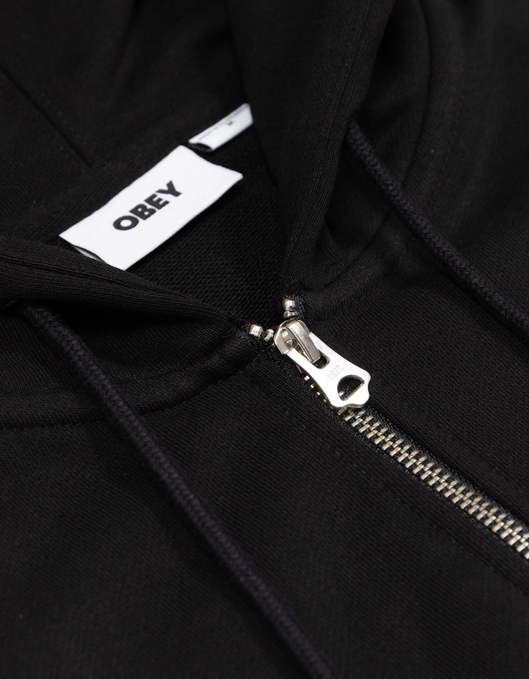 Bold Zip Hooded Sweatshirt - Black