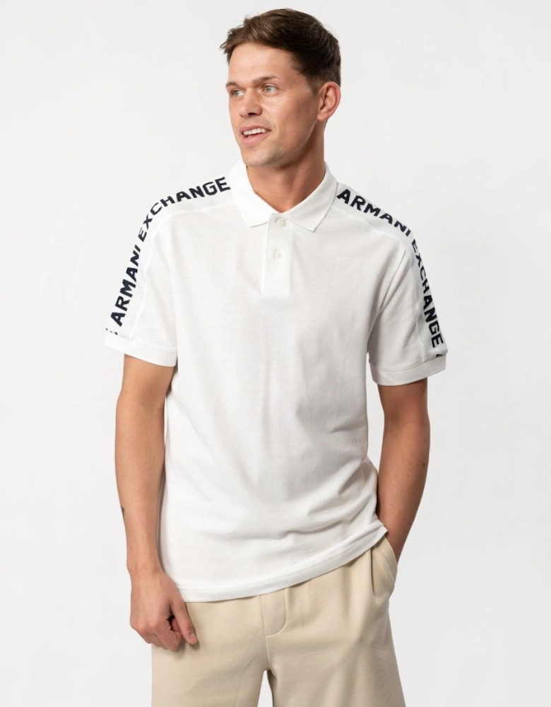 Mens Large Logo Tape Polo Shirt