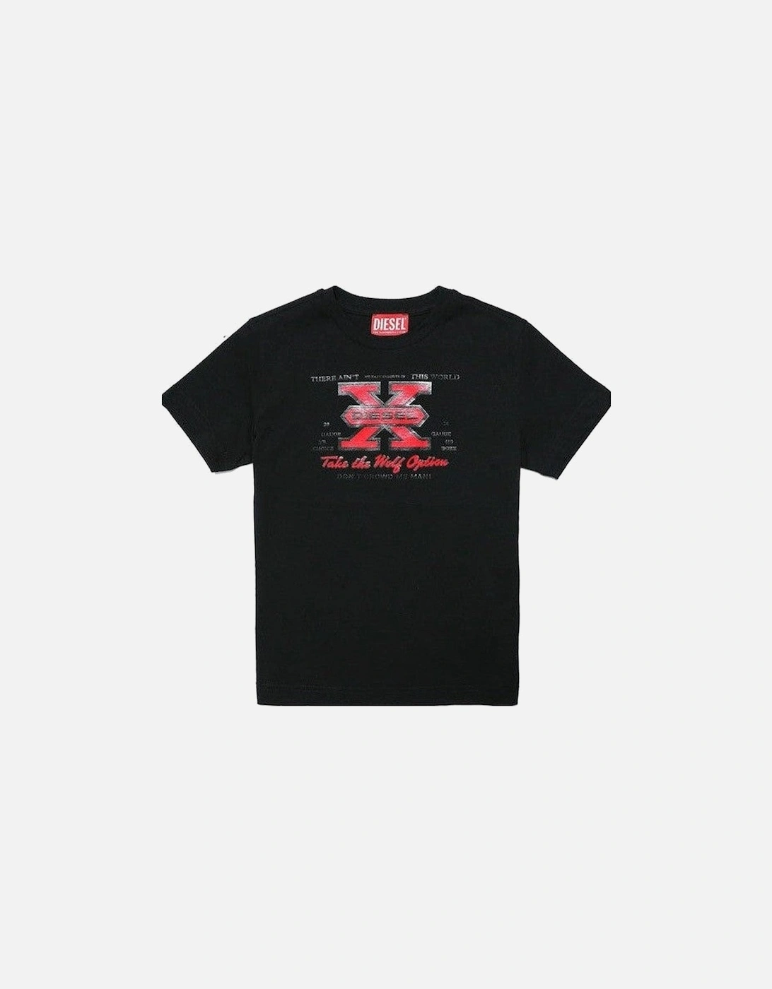 Boys Black X T-Shirt, 4 of 3