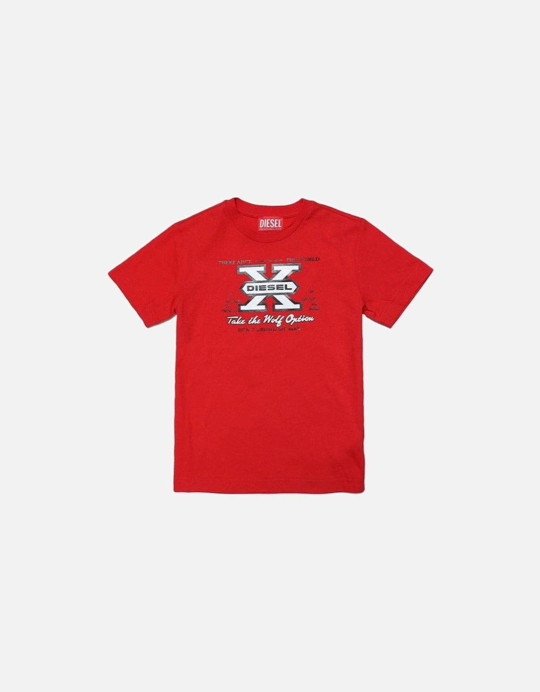 Boys Red X T-Shirt, 4 of 3