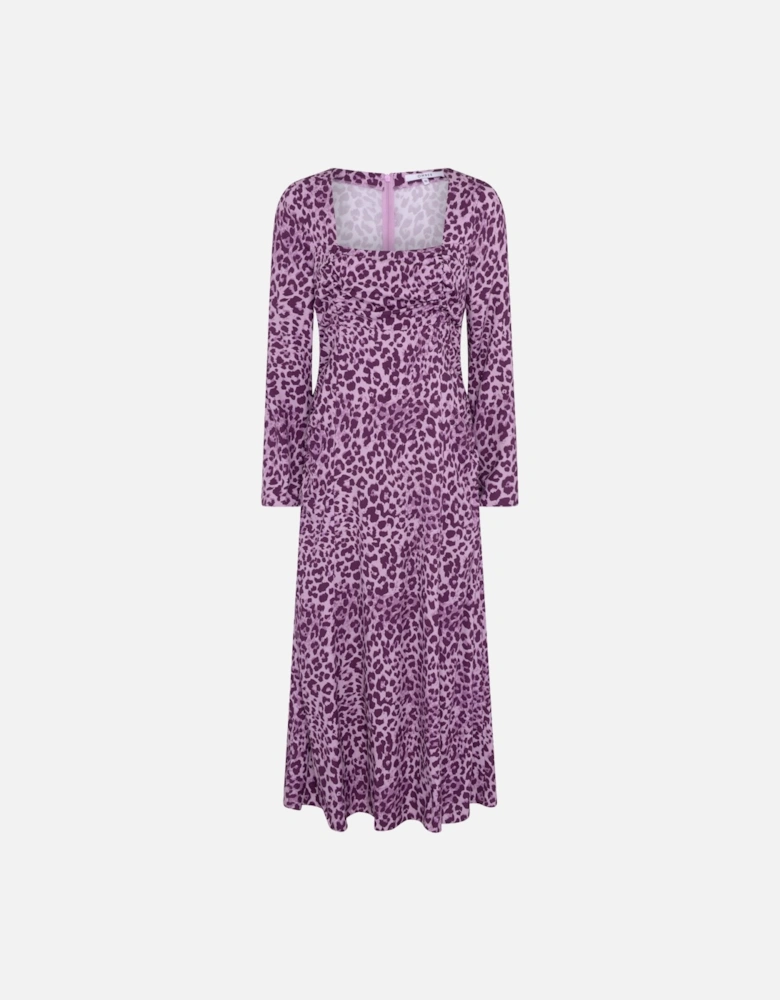 Olenia Dress in Purple Cheetah Print