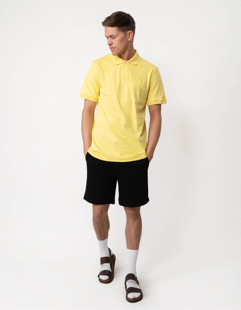 Orange Passenger Mens Stretch-Cotton Slim-Fit Polo Shirt with Logo Patch