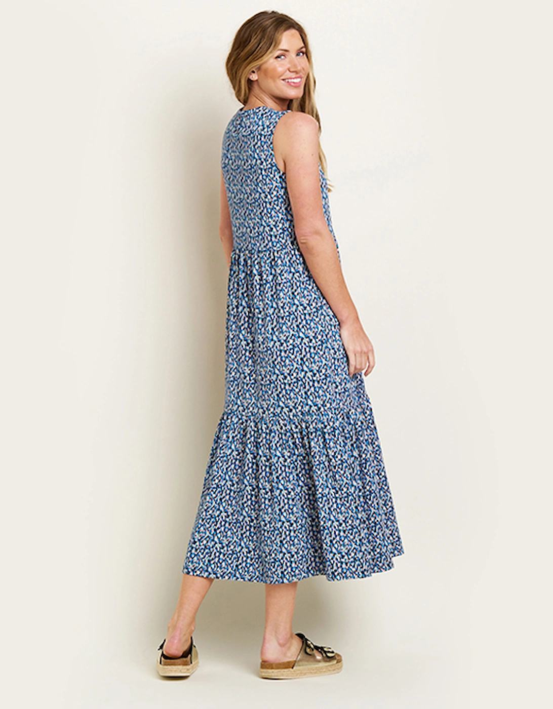 Women's Brushed Camo Notch Maxi Dress Blue