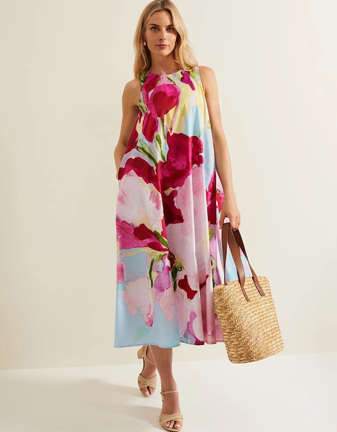 Leila Cotton Floral Midi Dress, 9 of 8