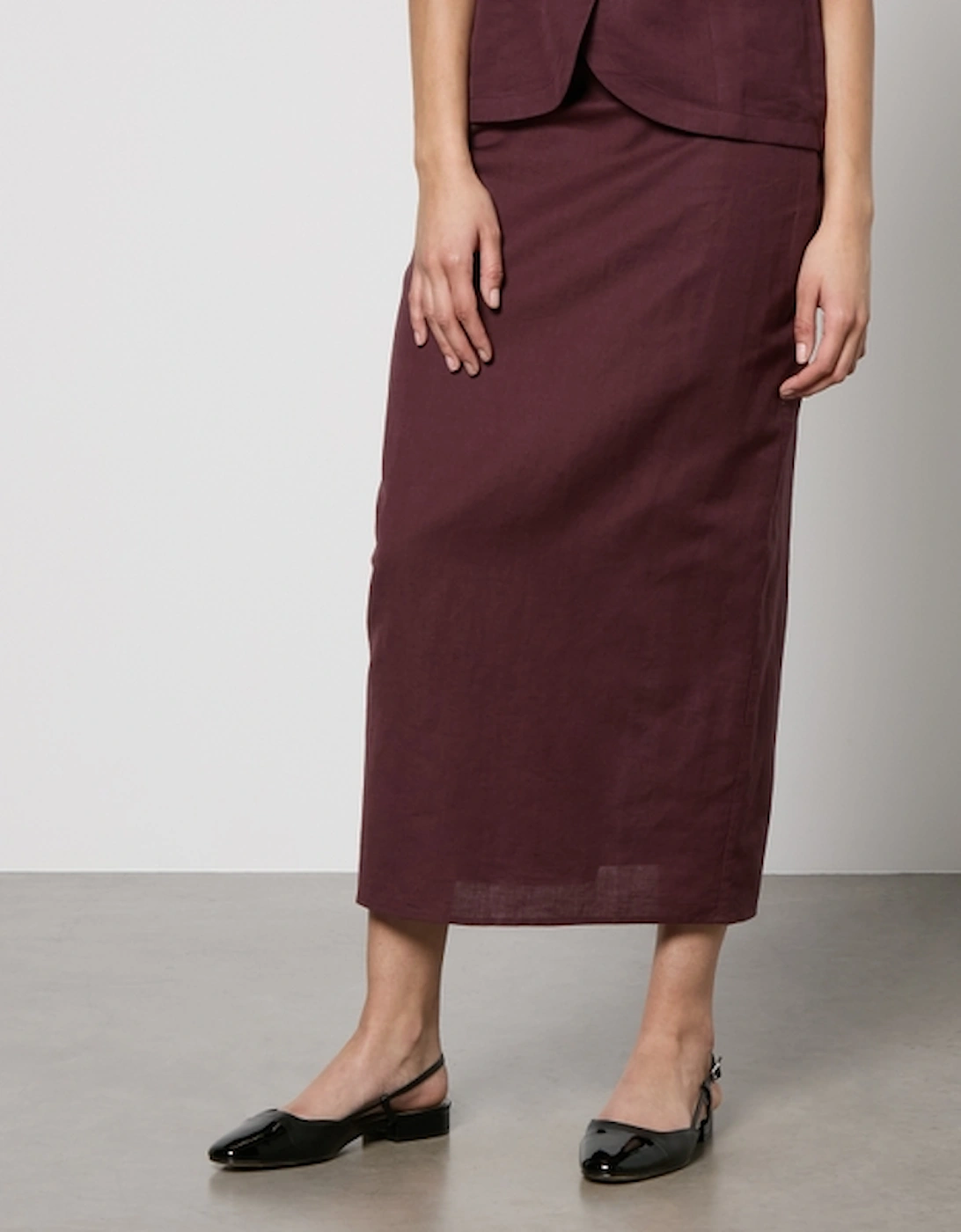 Mandy Euroflax Linen-Blend Midaxi Skirt, 2 of 1