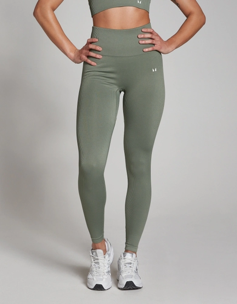 Women's Tempo Rib Seamless Leggings - Moss Green