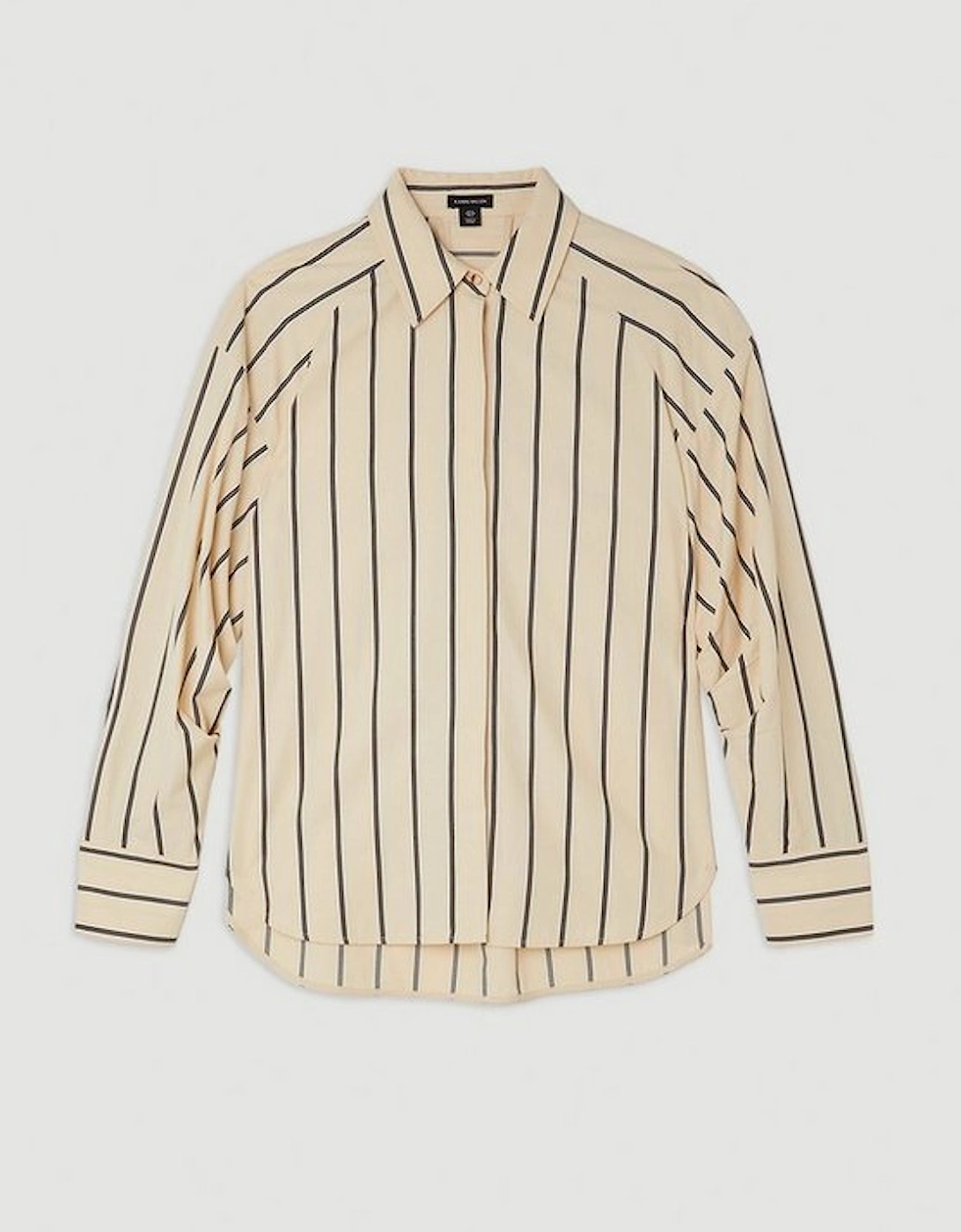 Cotton Stripe Longline Woven Shirt