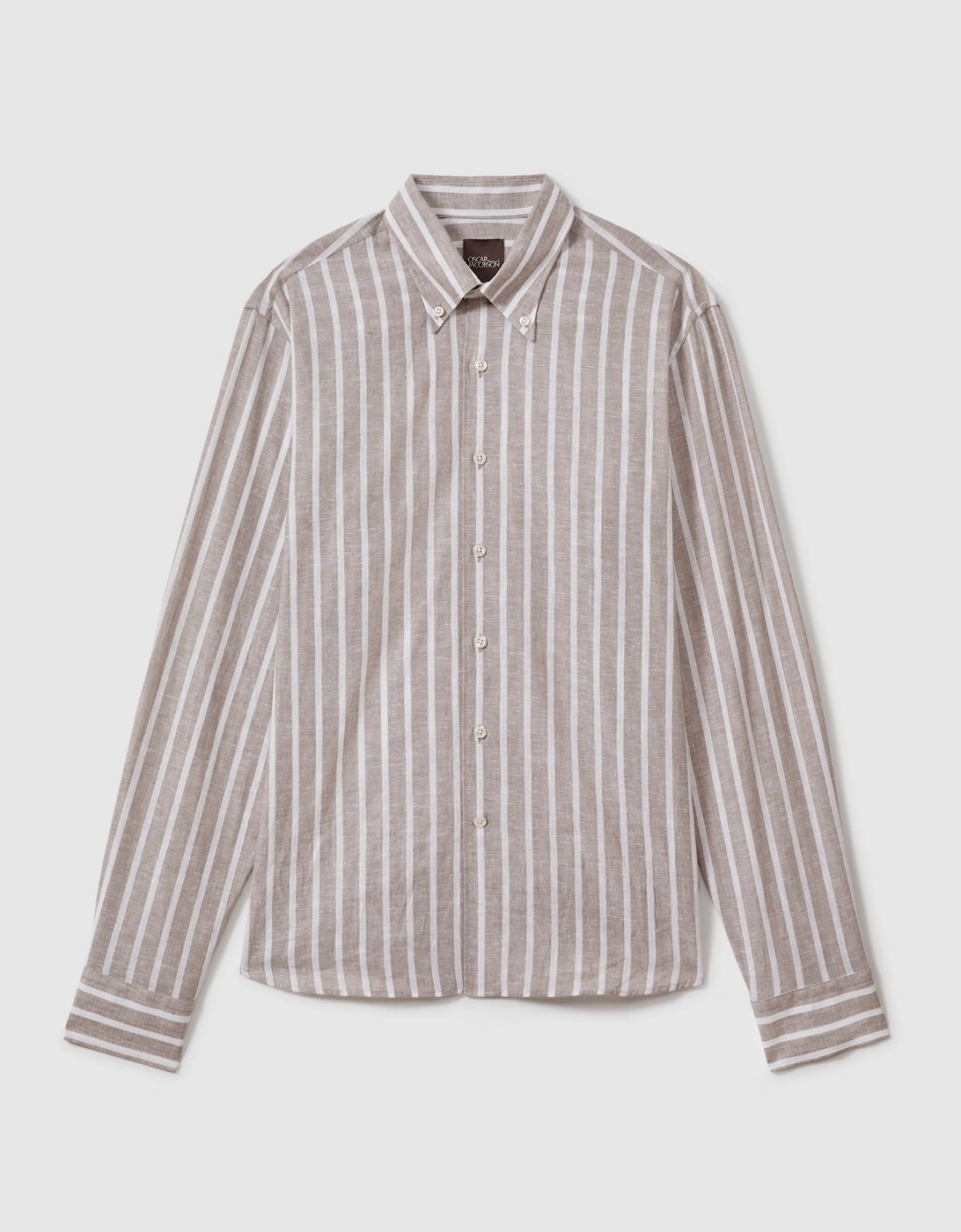 Oscar Jacobson Cotton-Linen Striped Shirt, 2 of 1