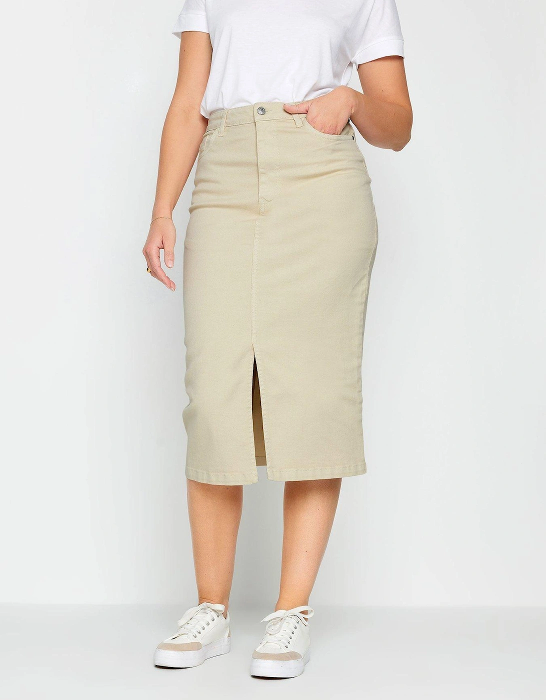 Tall Ecru Denim Midi Skirt, 2 of 1