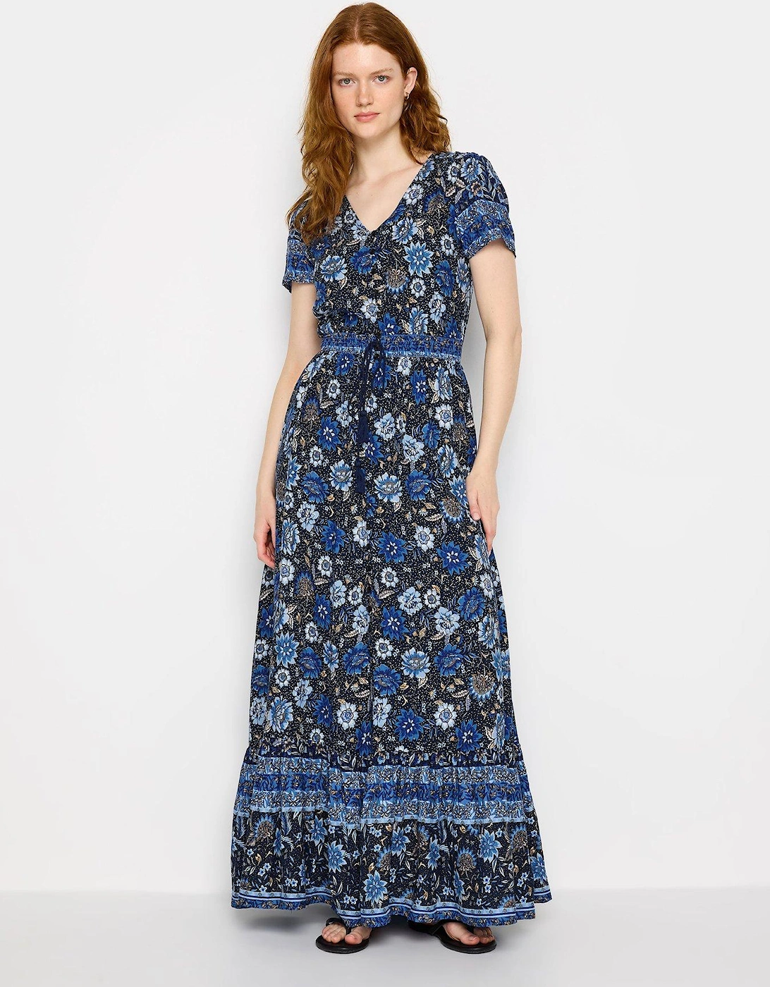 Tall Midnight Blue Floral Maxi Dress, 2 of 1