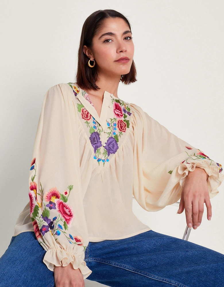 Winny Embroidered Floral Blouse