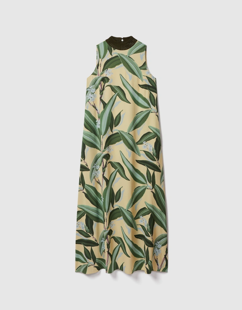 Florere Printed High Neck Maxi Dress